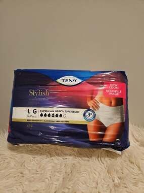 Tena Stylish Blanc, Women's, L G, Large, 16 count, Super Plus Heavy Underwear
